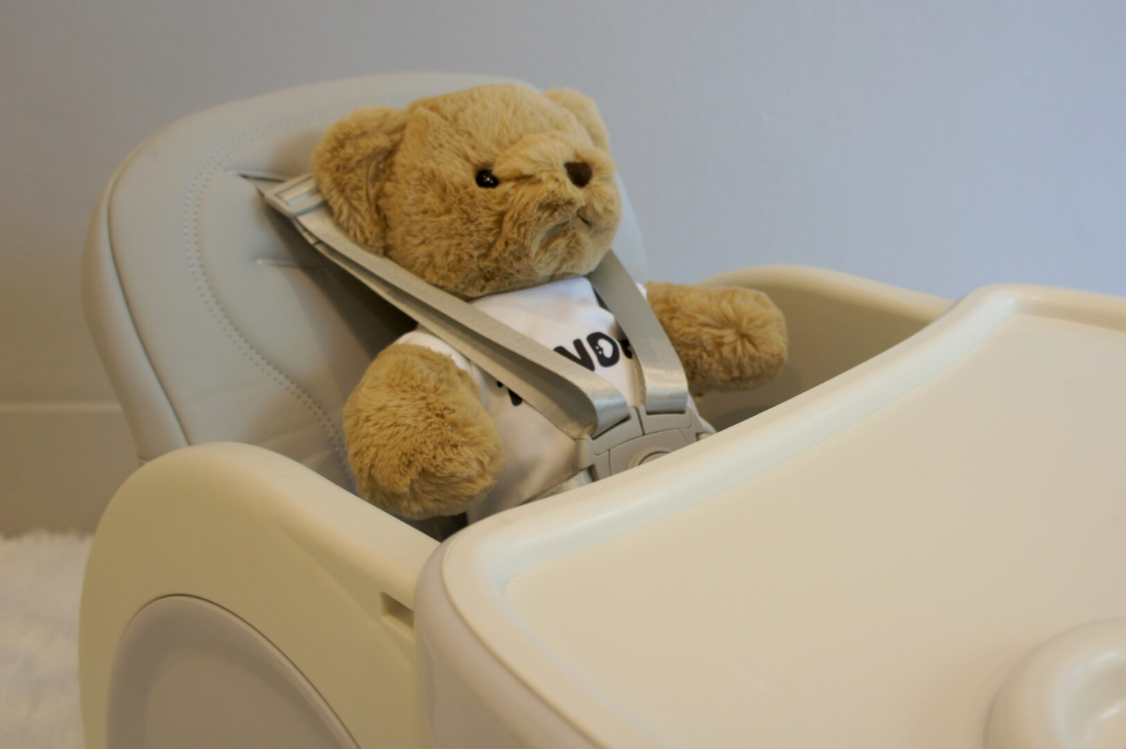 เก้าอี้กินข้าวเด็กมีเบาะนุ่มและสายรัดเพิ่มความปลอดภัย